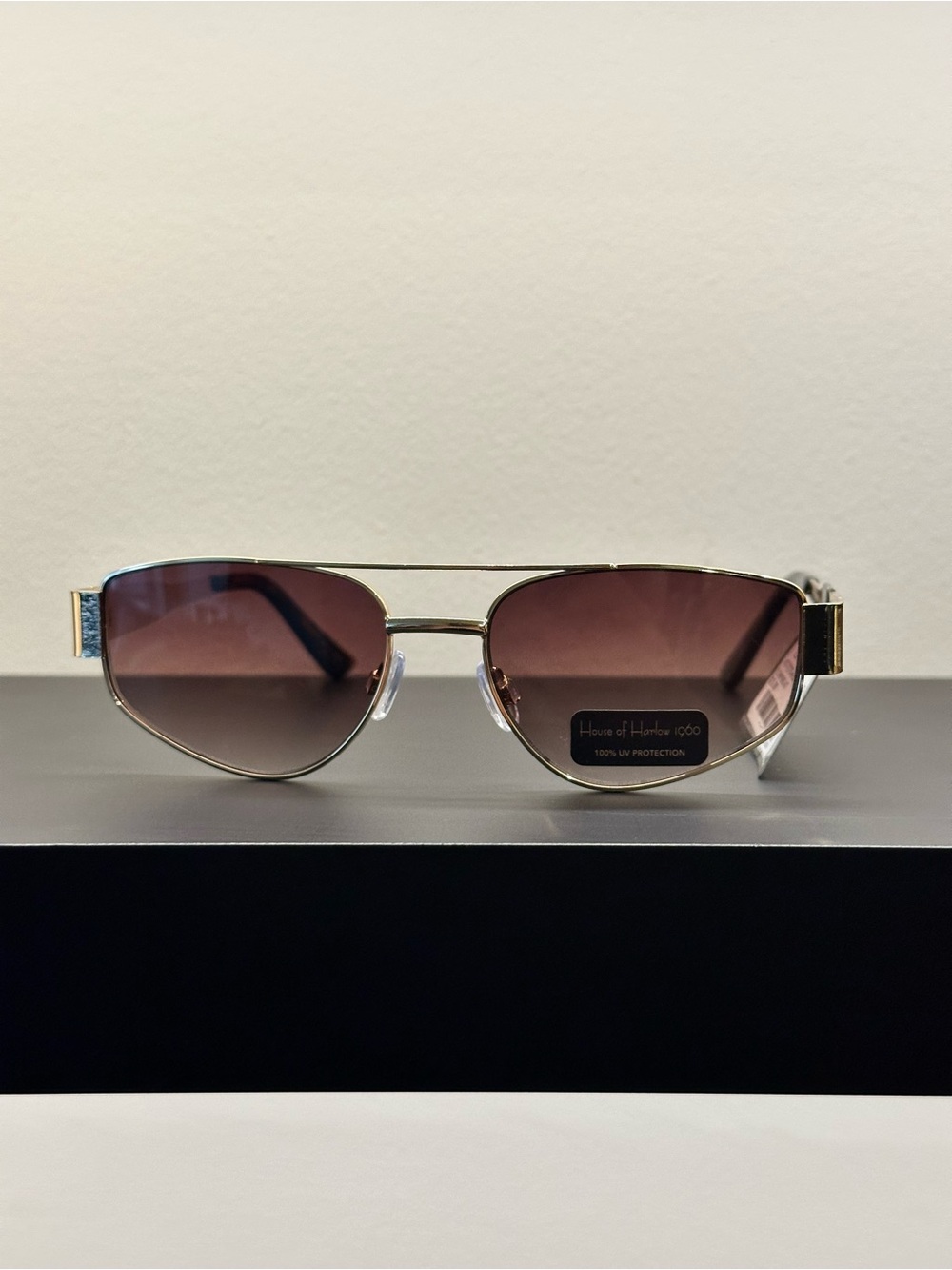 House of Harlow 1960 Gold Frame with Brown Gradient Lenses Women's Sunglasses